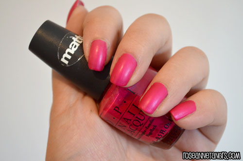 Nails of the Moment:  La Paz-Itively Hot Pink Matte Nails –  roseannetangrs
