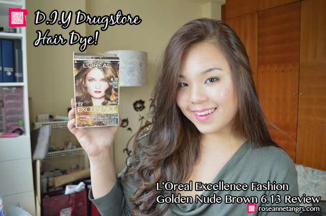 DIY Drugstore Hair Dye Review & Tutorial! L'Oreal Fashion Excellence Golden  Nude Brown – roseannetangrs